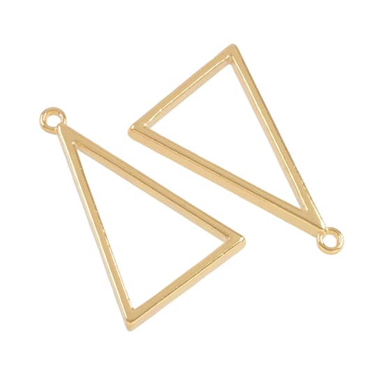 12 Packs: 4 ct. (48 total) Gold Open Back Frame Triangle Pendants by Bead Landing&#x2122;